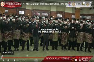 Pelantikan dan Pengukuhan Letnan Jenderal (Pur) H. Prabowo Subianto bersama jajaran PB IPSI masa bakti 2021-2025